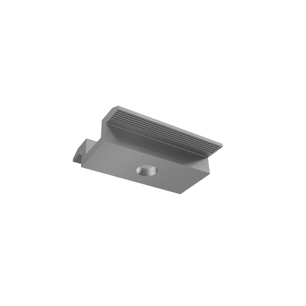 EMS Klema środkowa H=12/5mm, L=60mm, srebrna ząbkowana 4mm