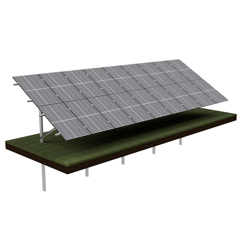 [KG_JPV 2x9] KG Konstrukcja gruntowa jednopodporowa dla 18PV (2x8), układ PIONOWY, moduł do szerokości 114cm / wysokości 180cm
