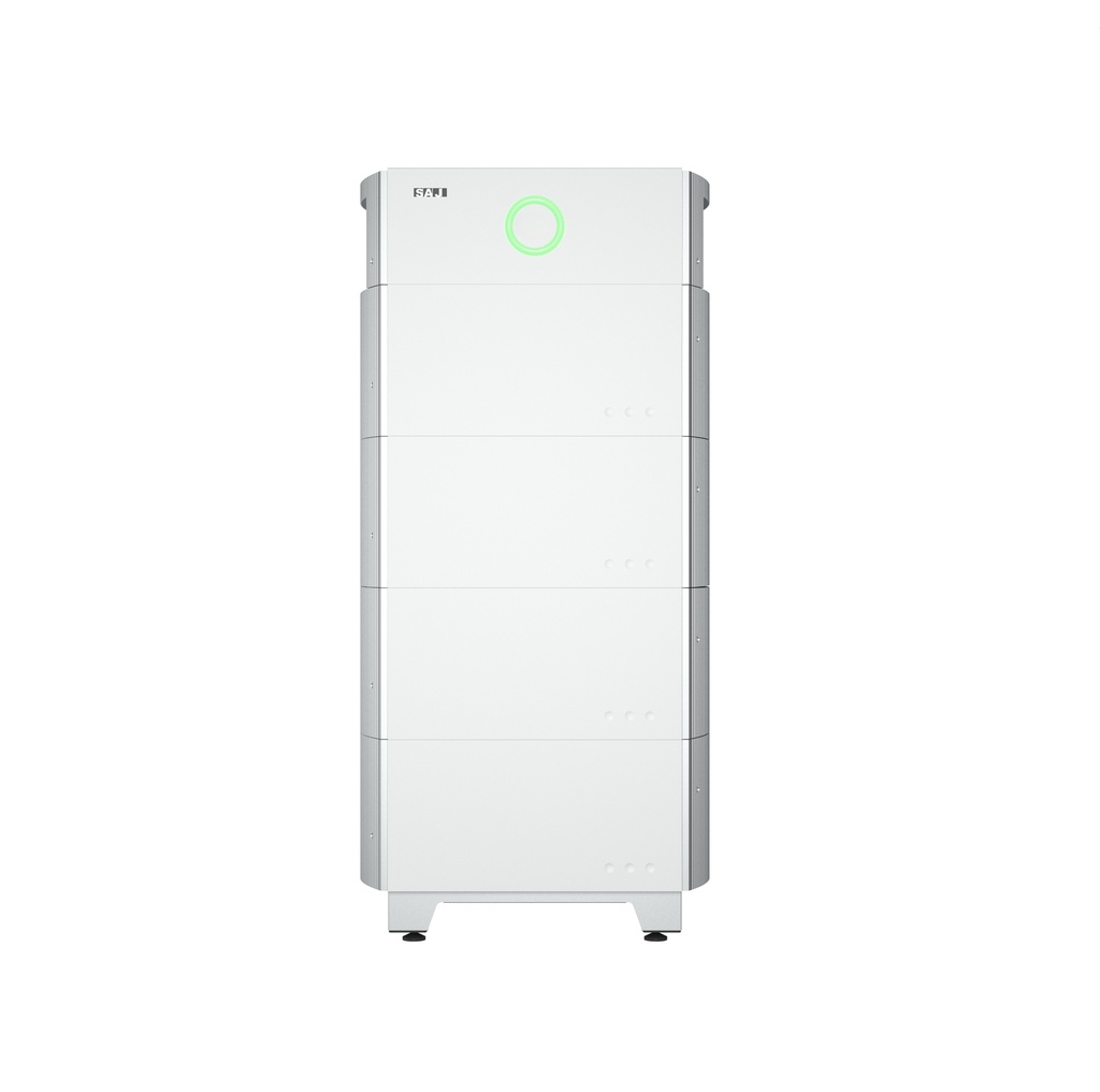 SAJ All in One zestaw: falownik hybrydowy HS2 10kW + magazyn energii 20kWh (HV5 Plus x 4) z podstawą