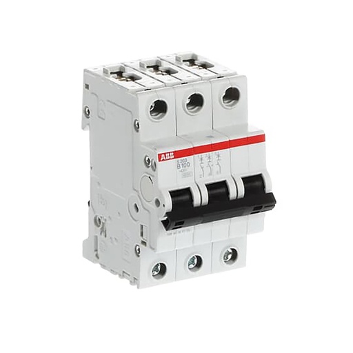 [2CDS253001R0825] ABB S203-B100 Wyłącznik nadmiarowo-prądowy, 3P