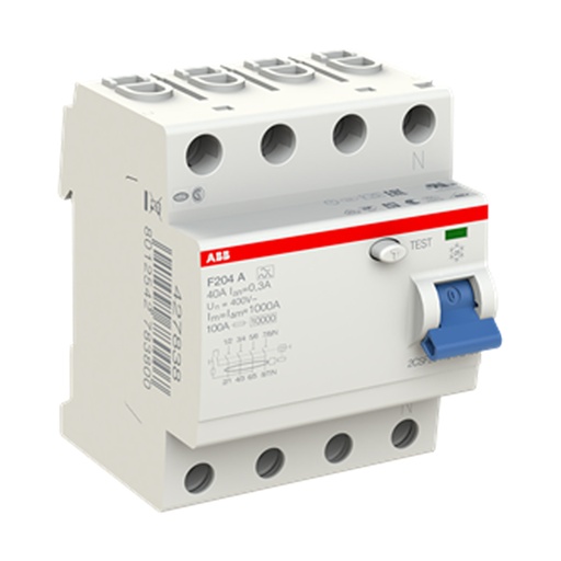 [2CSF204101R3630] ABB F204 A-63/0,3 wyłącznik różnicowo-prądowy, 4P STANDARD